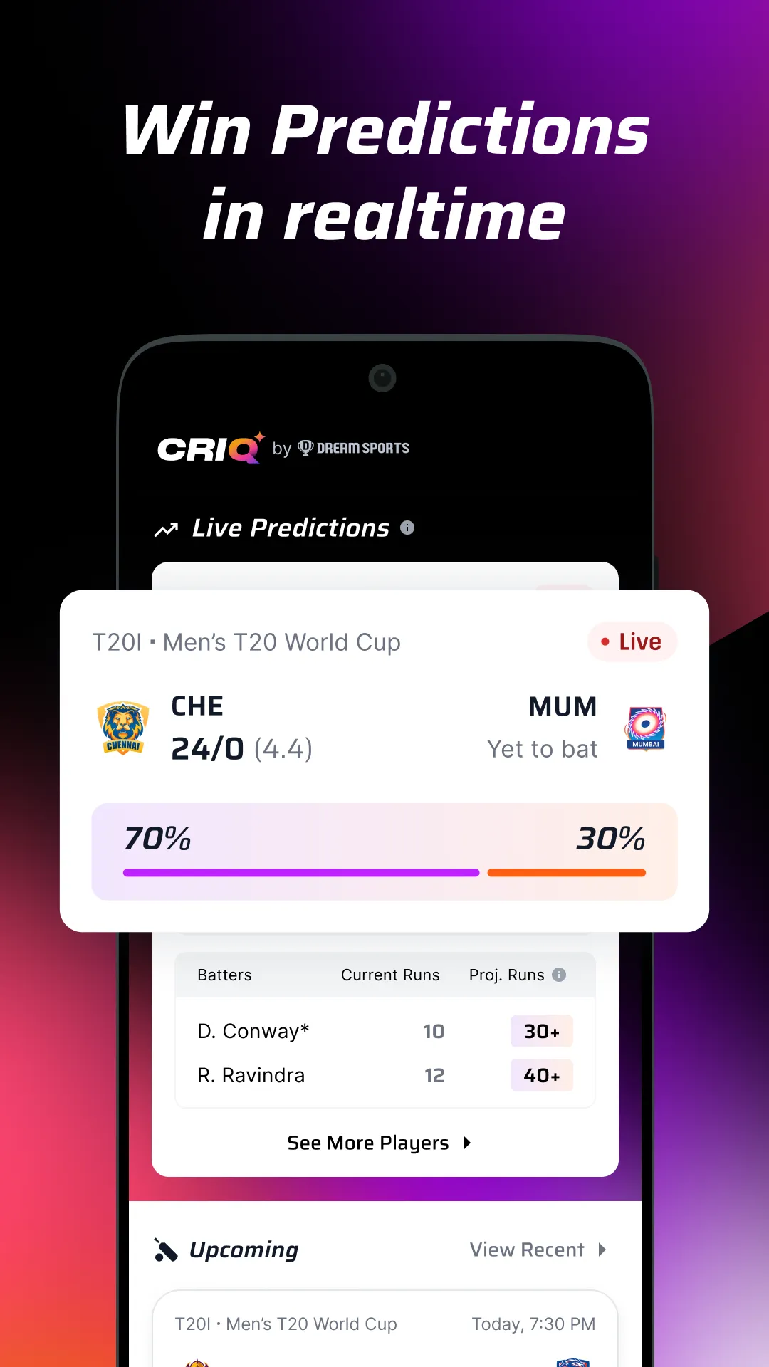 CRIQ: Live Score & Prediction | Indus Appstore | Screenshot