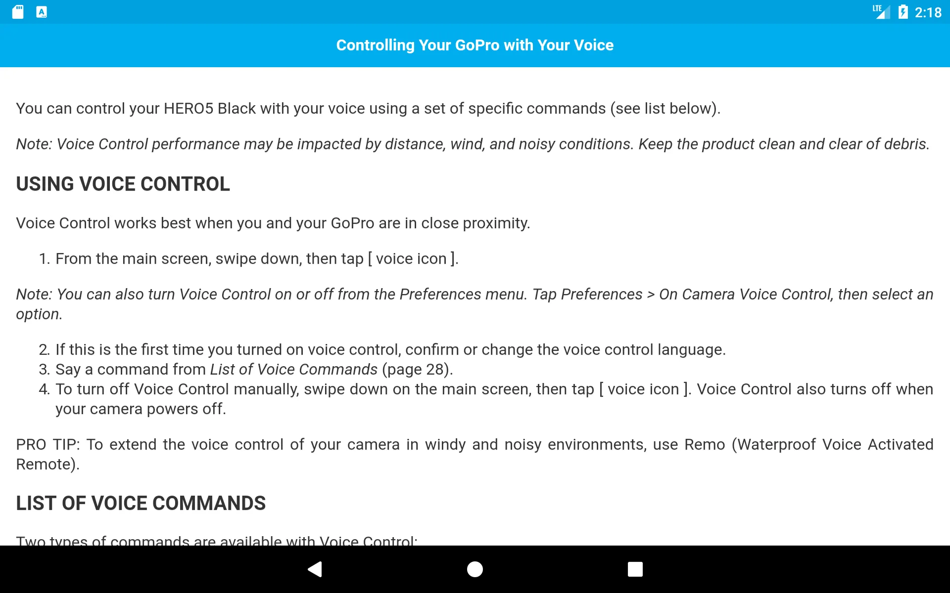 User Guide for GoPro Hero 5 | Indus Appstore | Screenshot