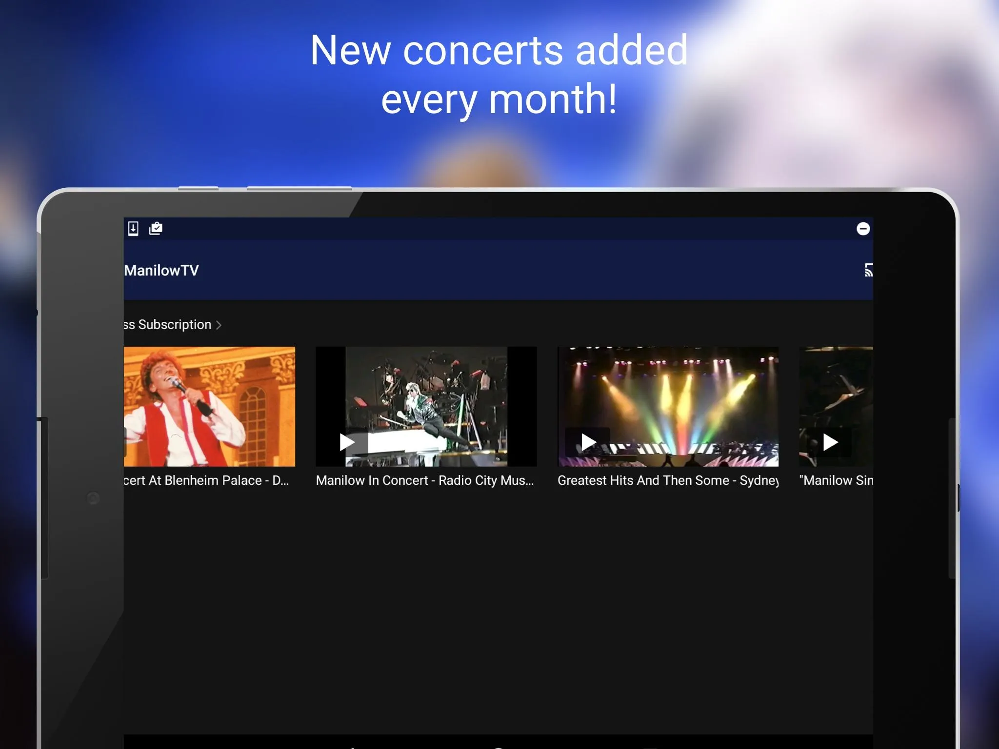 ManilowTV | Indus Appstore | Screenshot