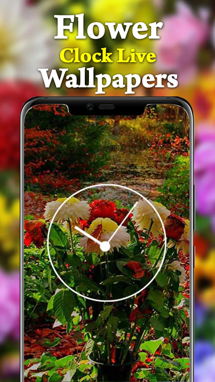 Flowers Clock Live Wallpapers | Indus Appstore | Screenshot