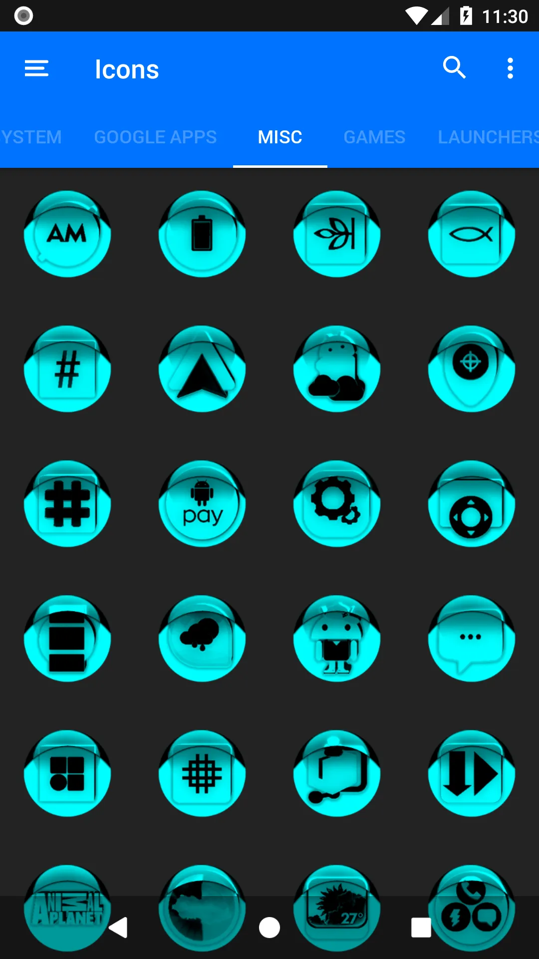 Cyan Icon Pack Style 1 | Indus Appstore | Screenshot