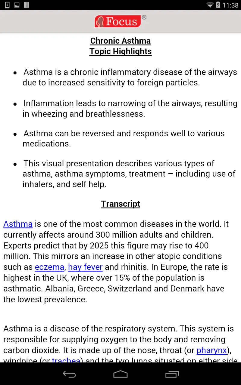 Chronic Asthma | Indus Appstore | Screenshot