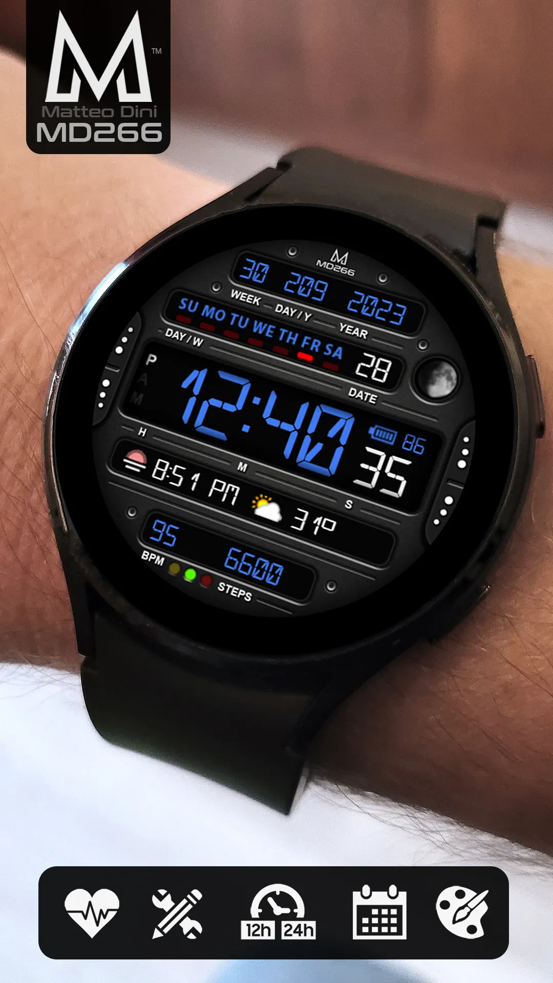 MD266 Classic Watch Face | Indus Appstore | Screenshot