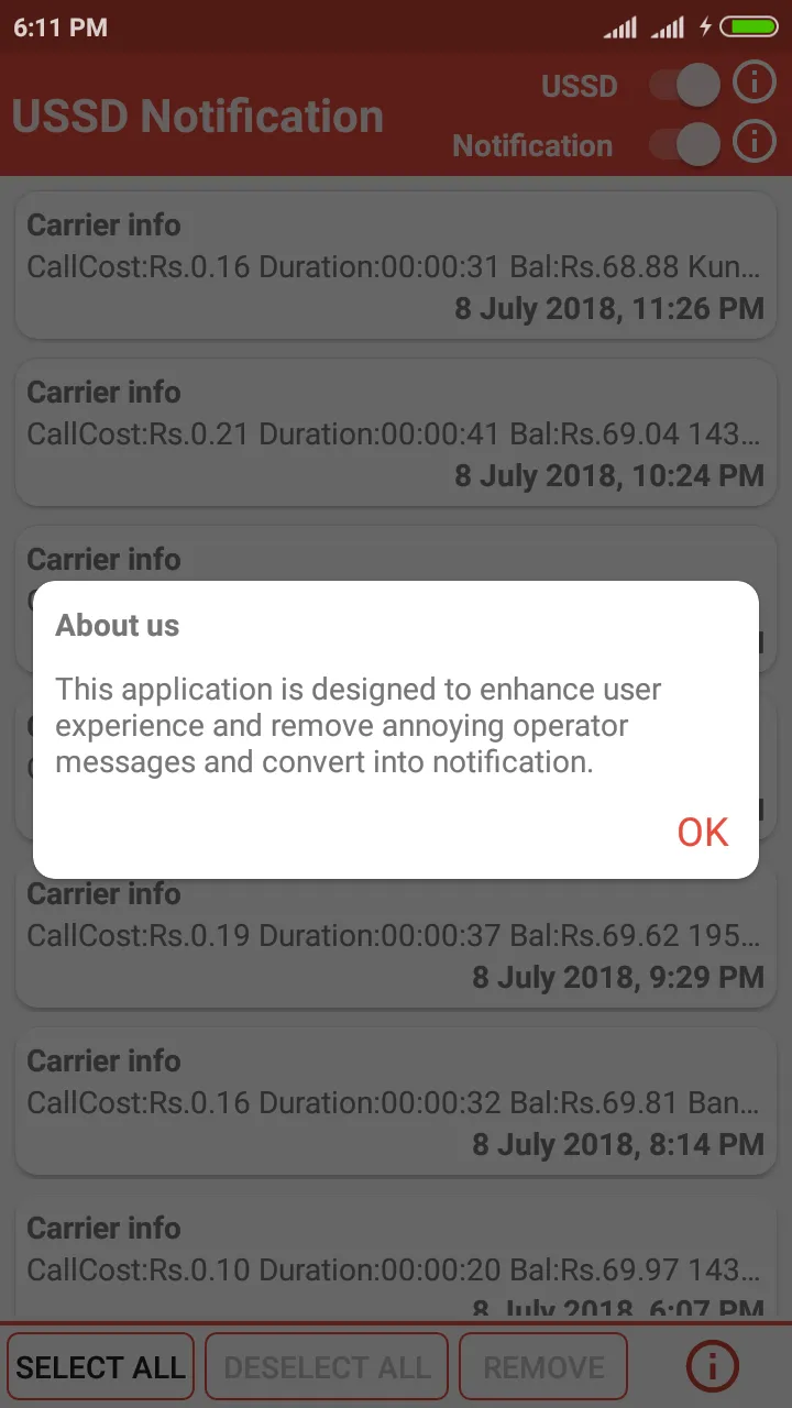 USSD Notification | Indus Appstore | Screenshot