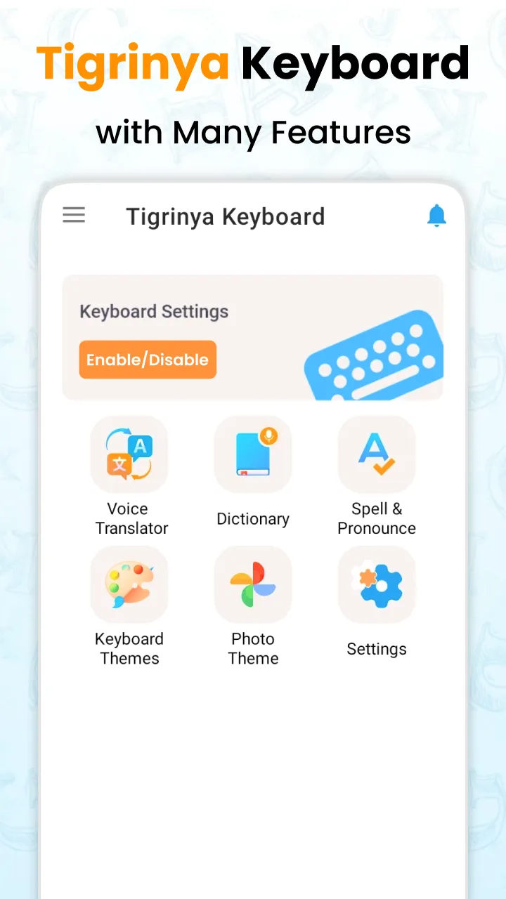 Tigrinya keyboard- Tigrinya | Indus Appstore | Screenshot