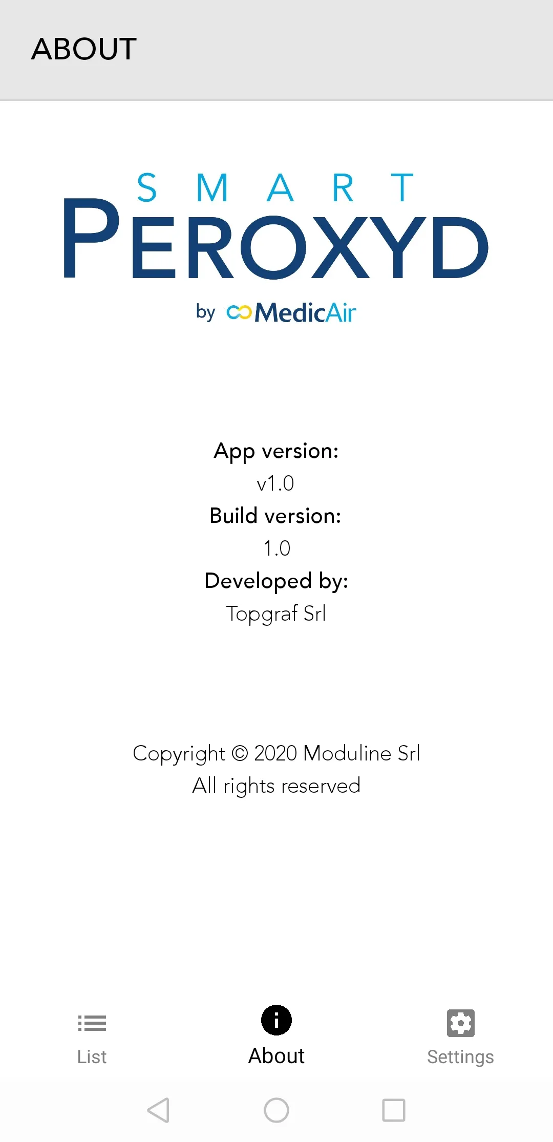 MedicAir Smart Peroxyd App | Indus Appstore | Screenshot