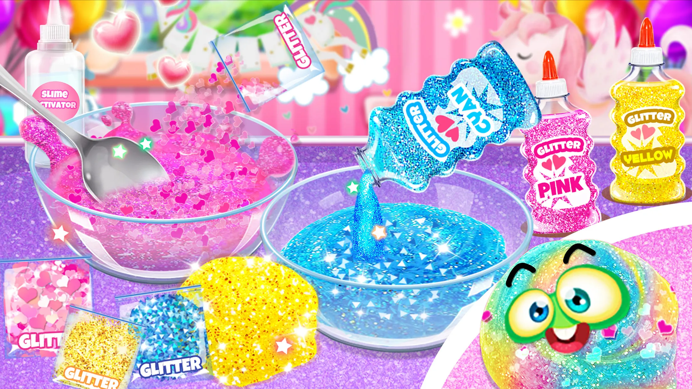 Unicorn Glitter Slime | Indus Appstore | Screenshot