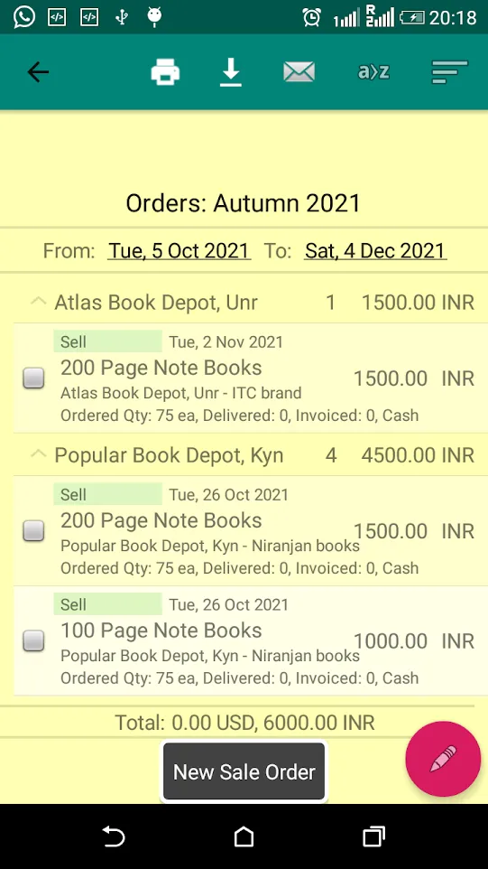 Pocket OrderBook | Indus Appstore | Screenshot