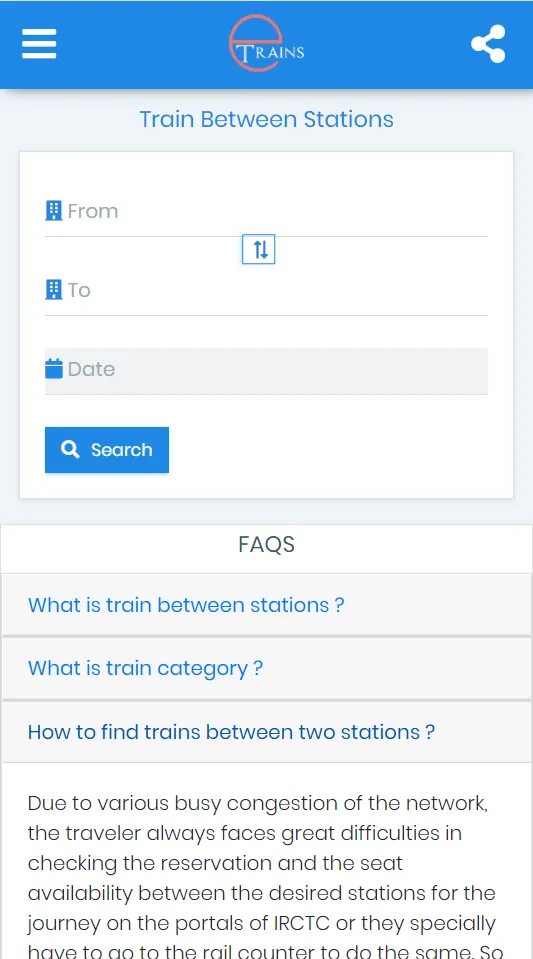 Train Enquiry Online - Etrains | Indus Appstore | Screenshot