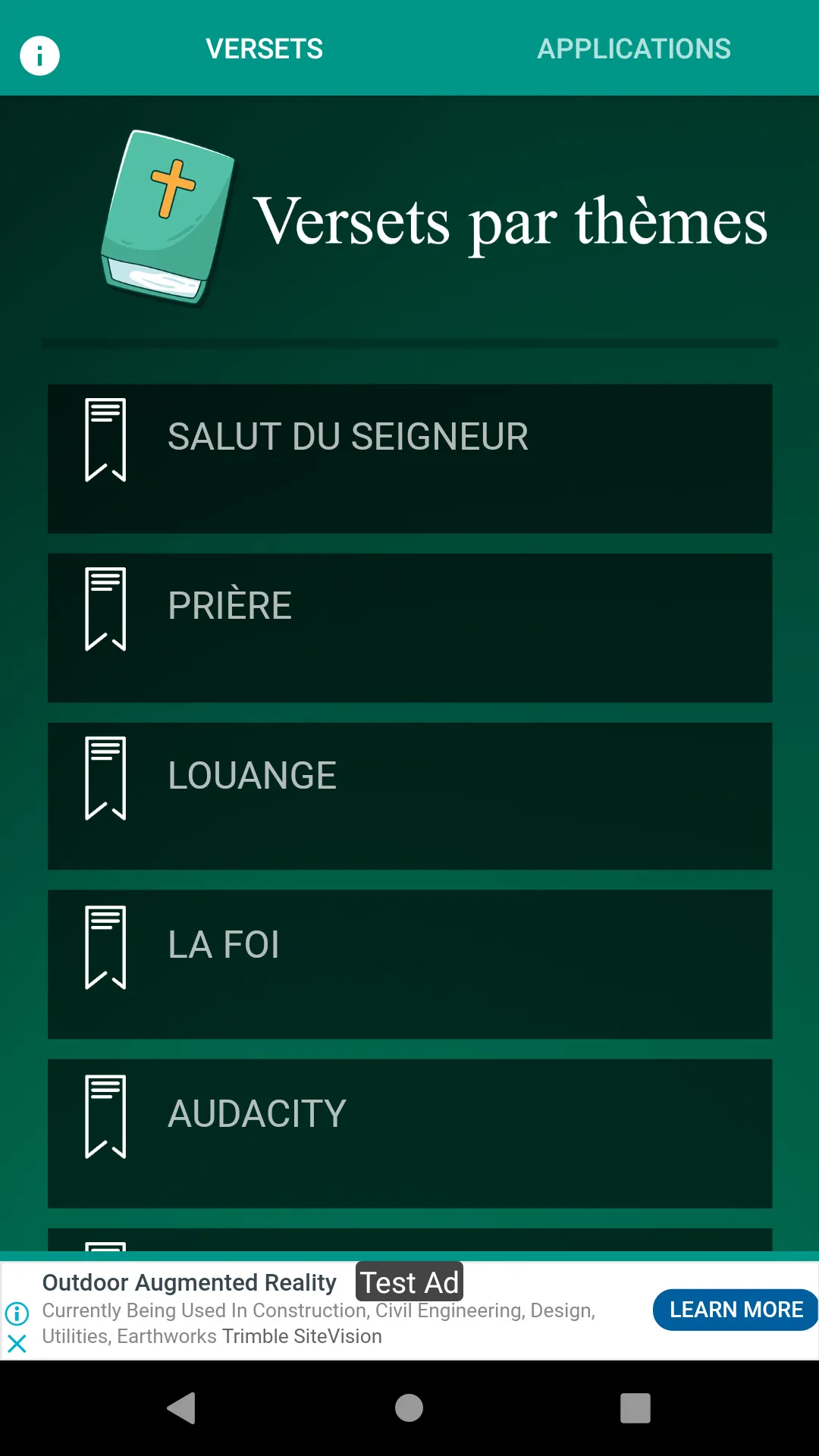 Thèmes de versets bibliques | Indus Appstore | Screenshot