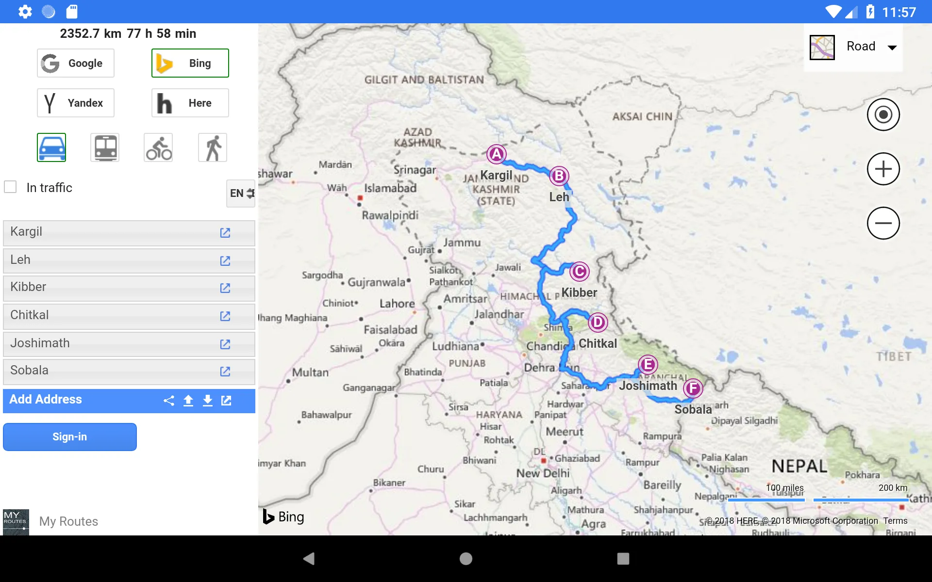 My Routes | Indus Appstore | Screenshot