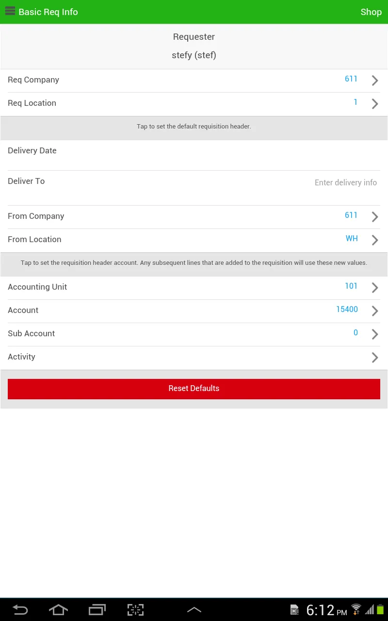 Infor Lawson Requisitions | Indus Appstore | Screenshot