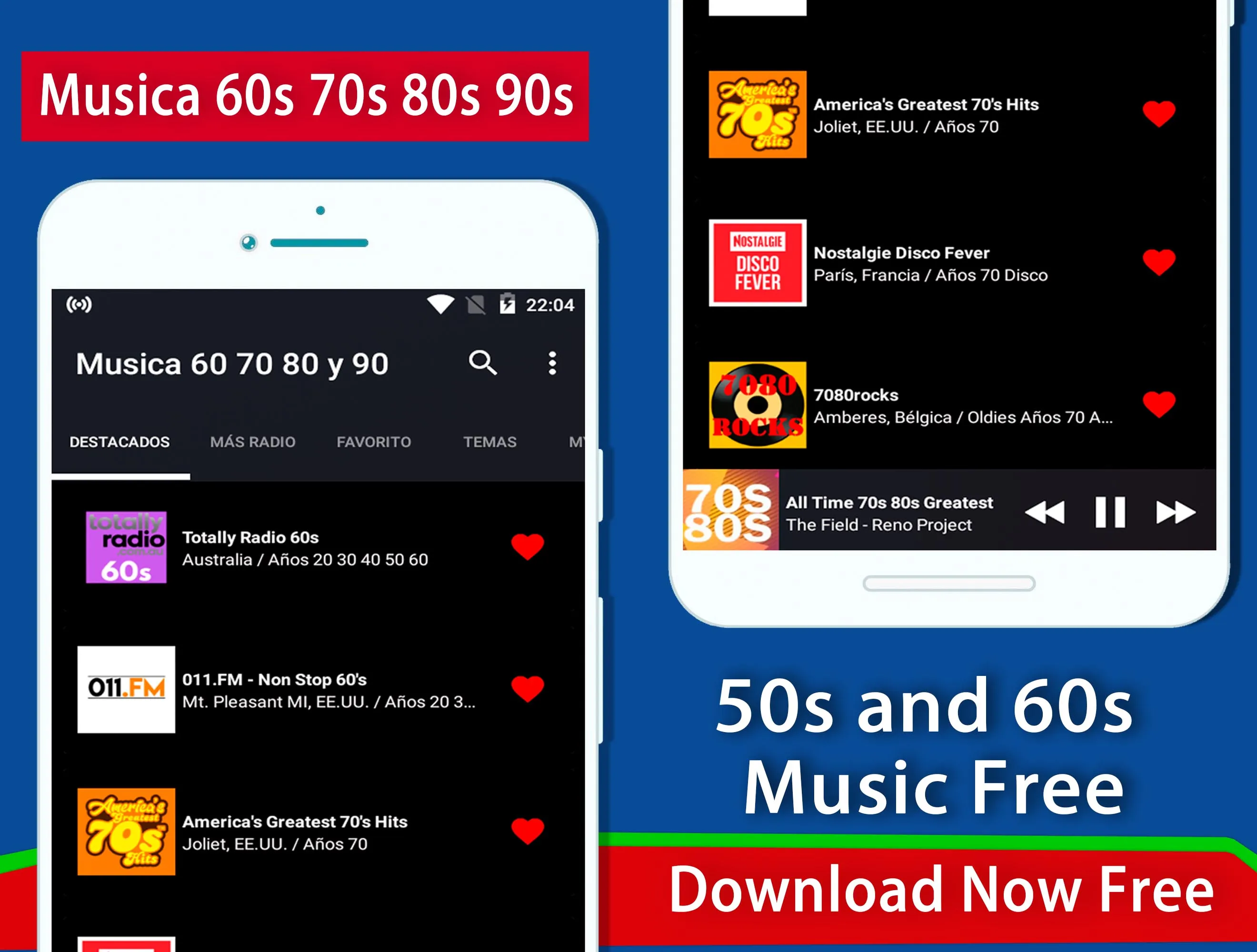 Musica de los 60 70 80 y 90 | Indus Appstore | Screenshot