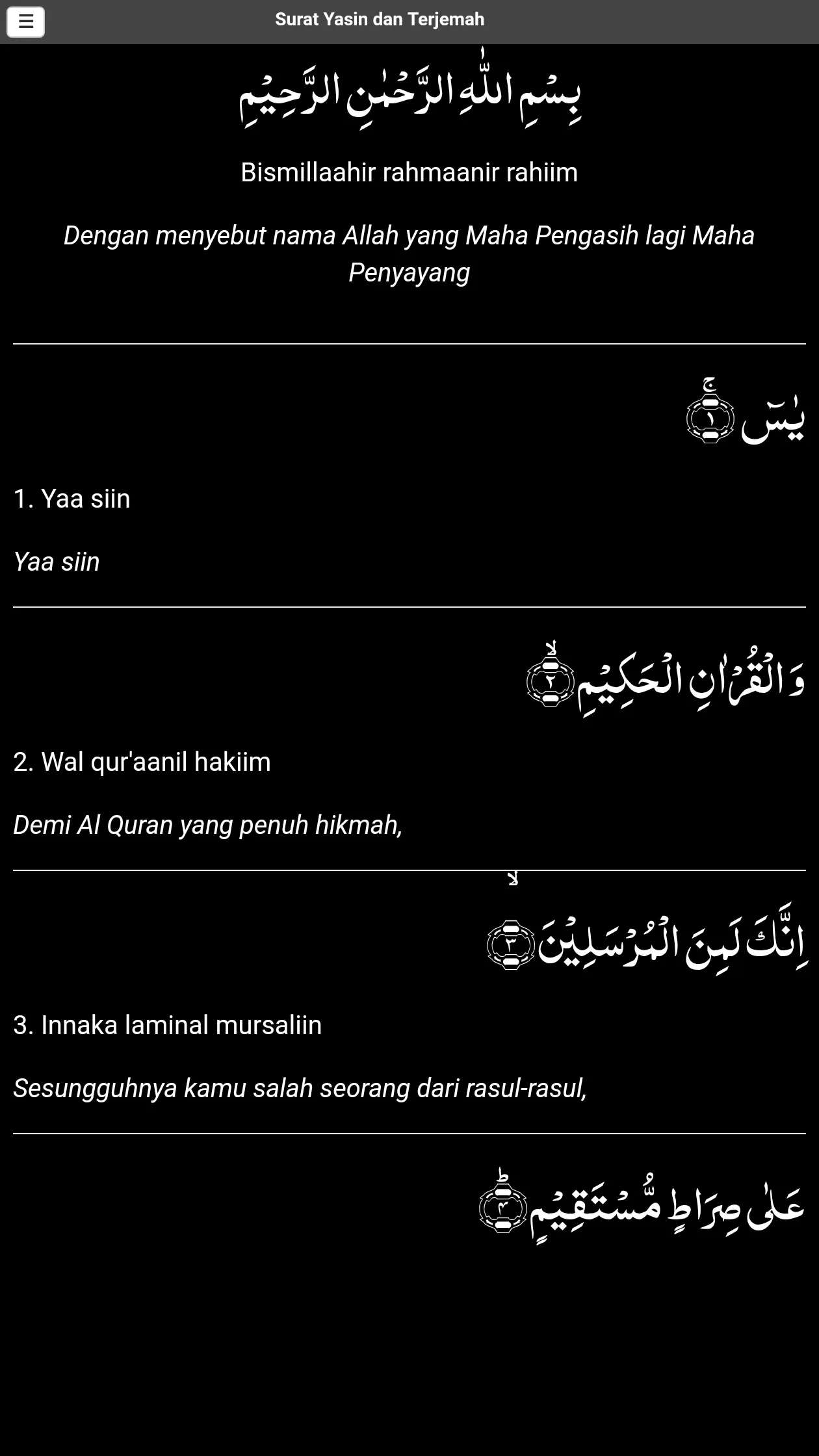 Surat Yasin dan Terjemah | Indus Appstore | Screenshot