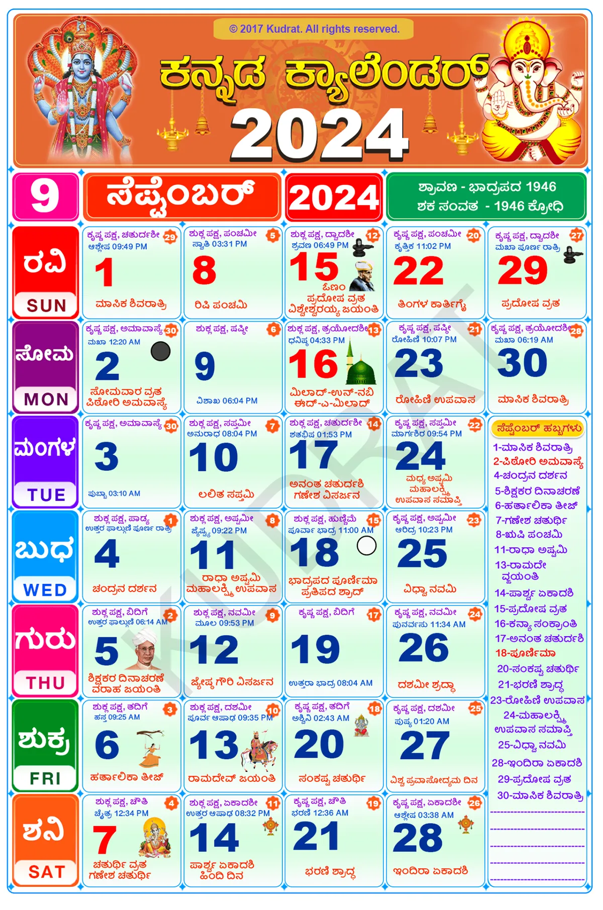 Kannada Calendar 2024 | Indus Appstore | Screenshot