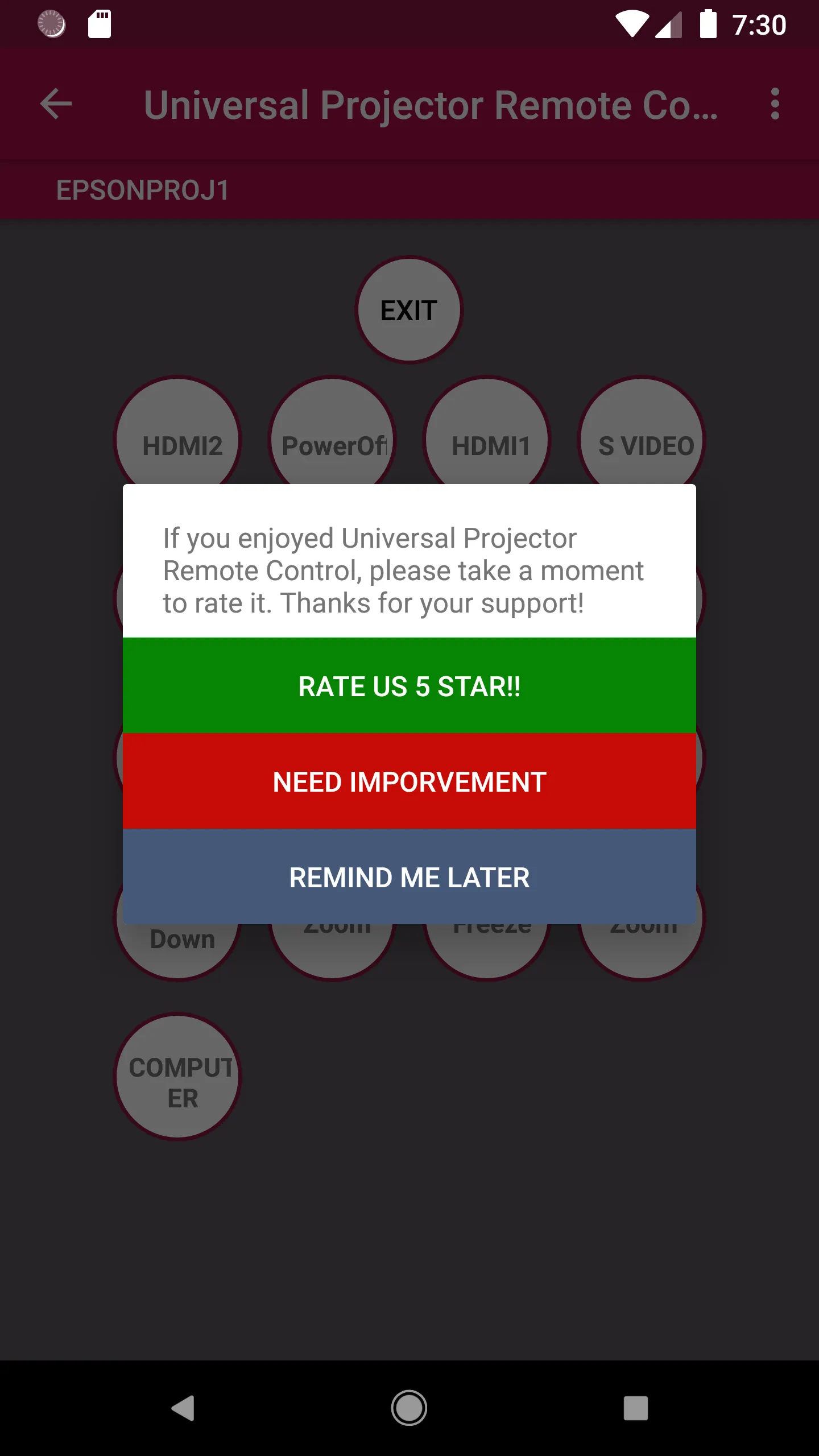 Universal Projector Remote Con | Indus Appstore | Screenshot