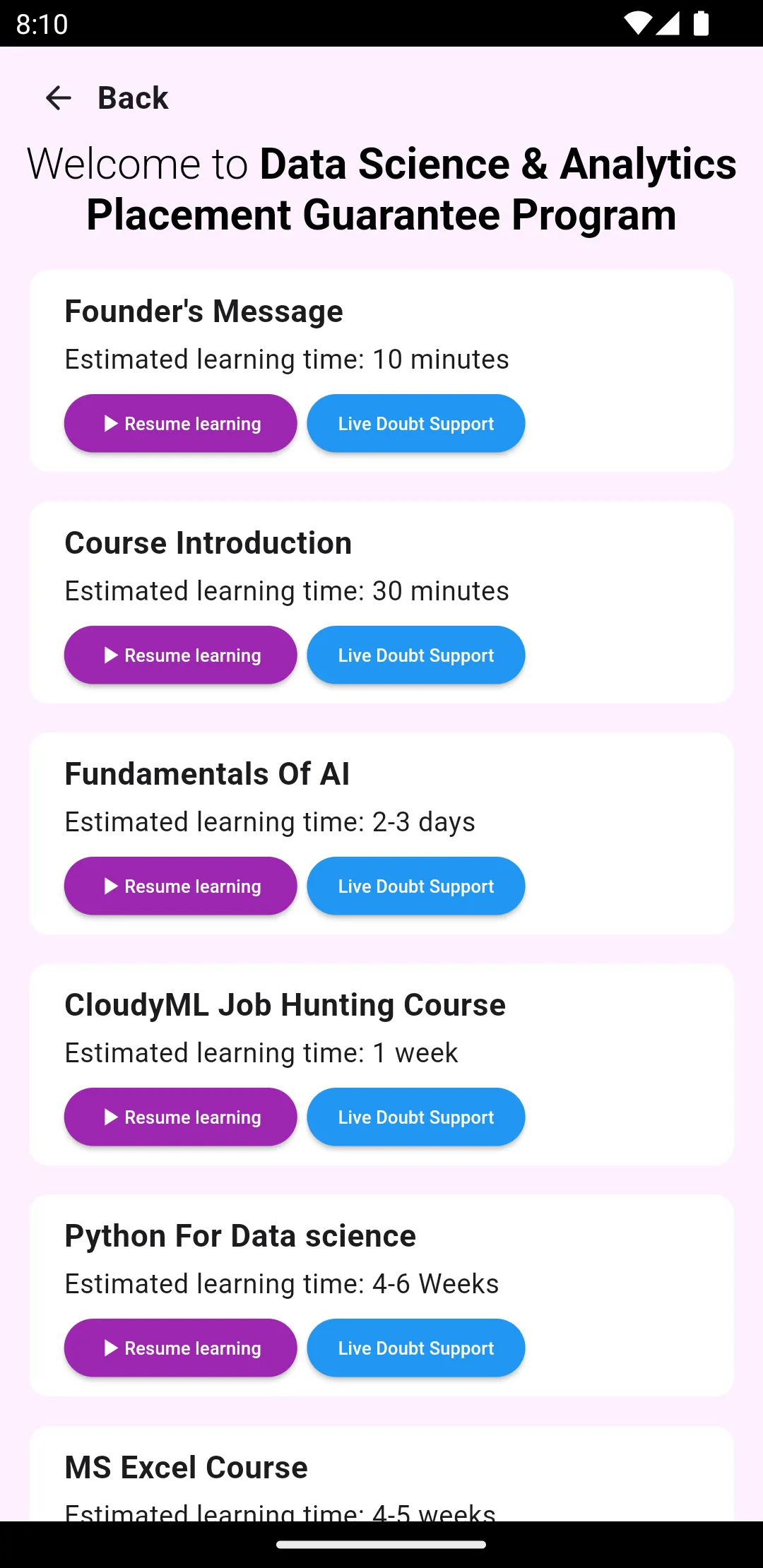 CloudyML- Data Science Courses | Indus Appstore | Screenshot