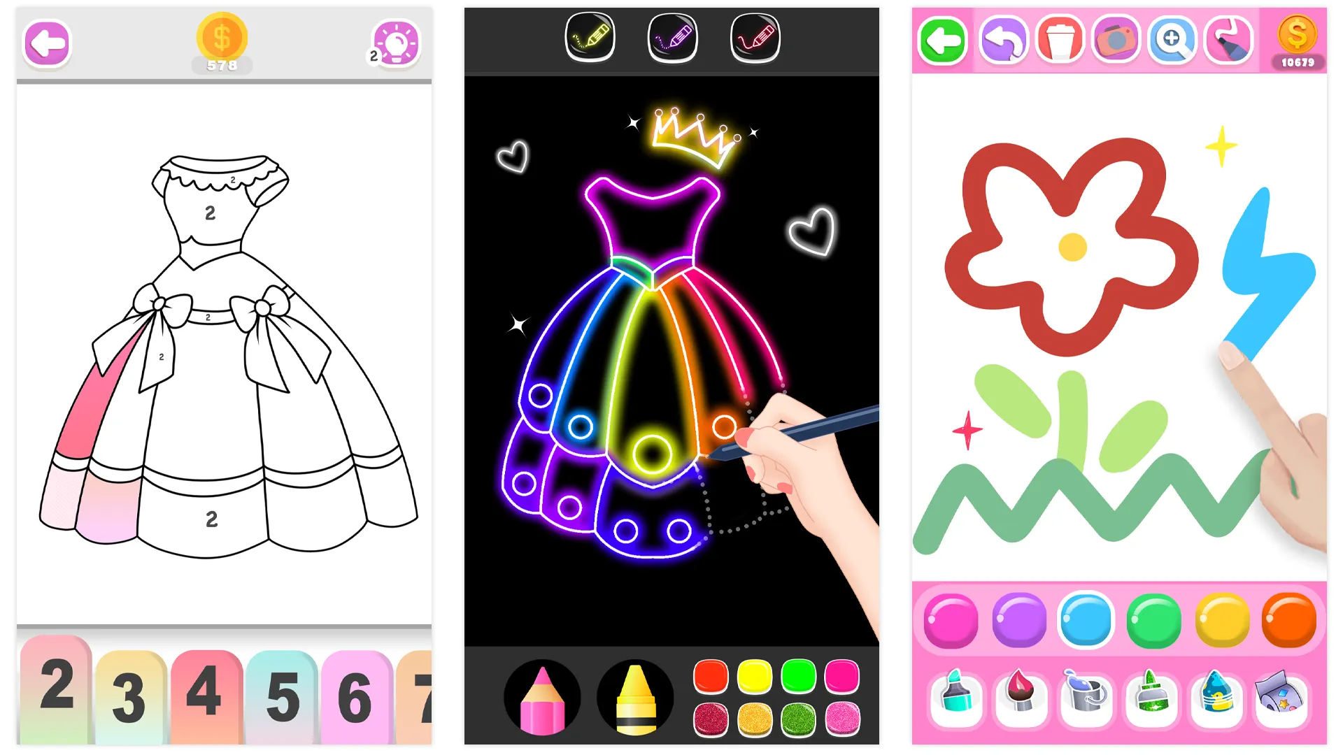 Dress Coloring Game Glitter | Indus Appstore | Screenshot