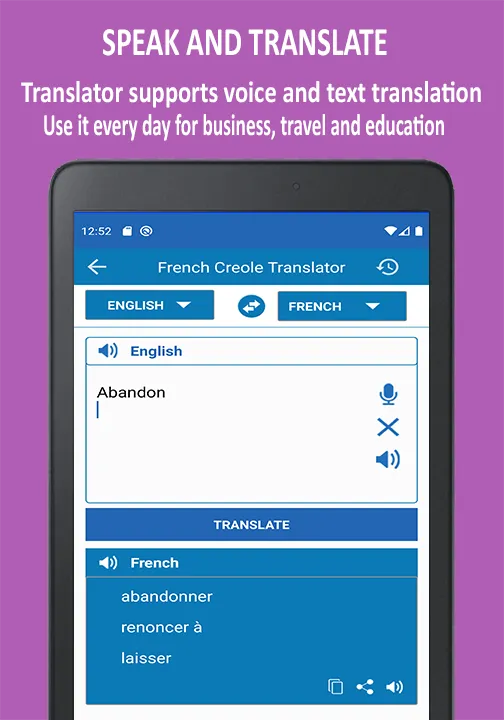 Traducteur Francais Creole | Indus Appstore | Screenshot