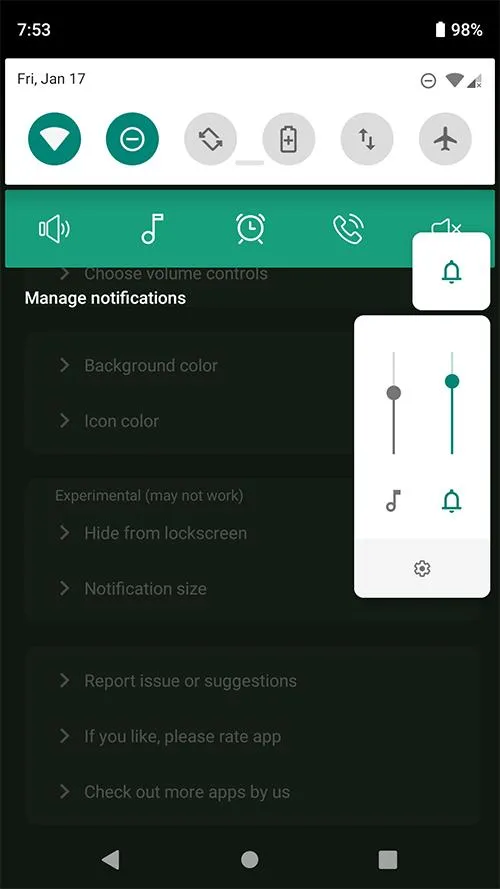 Volume in notification bar | Indus Appstore | Screenshot