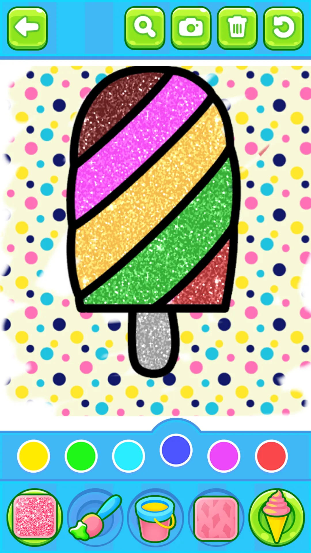 Glitter ice cream coloring | Indus Appstore | Screenshot