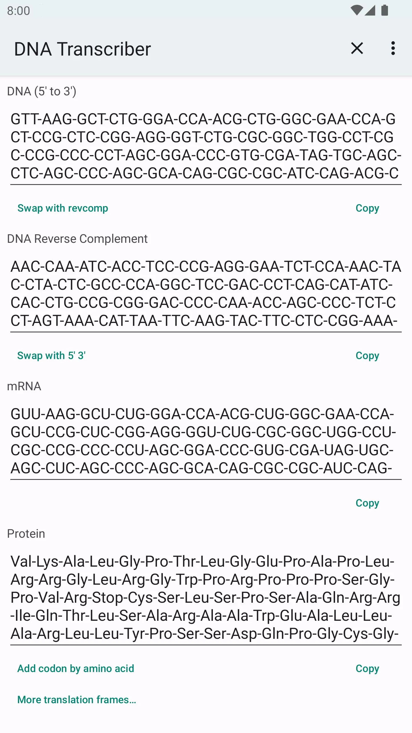 DNA-RNA-Protein Transcriber | Indus Appstore | Screenshot