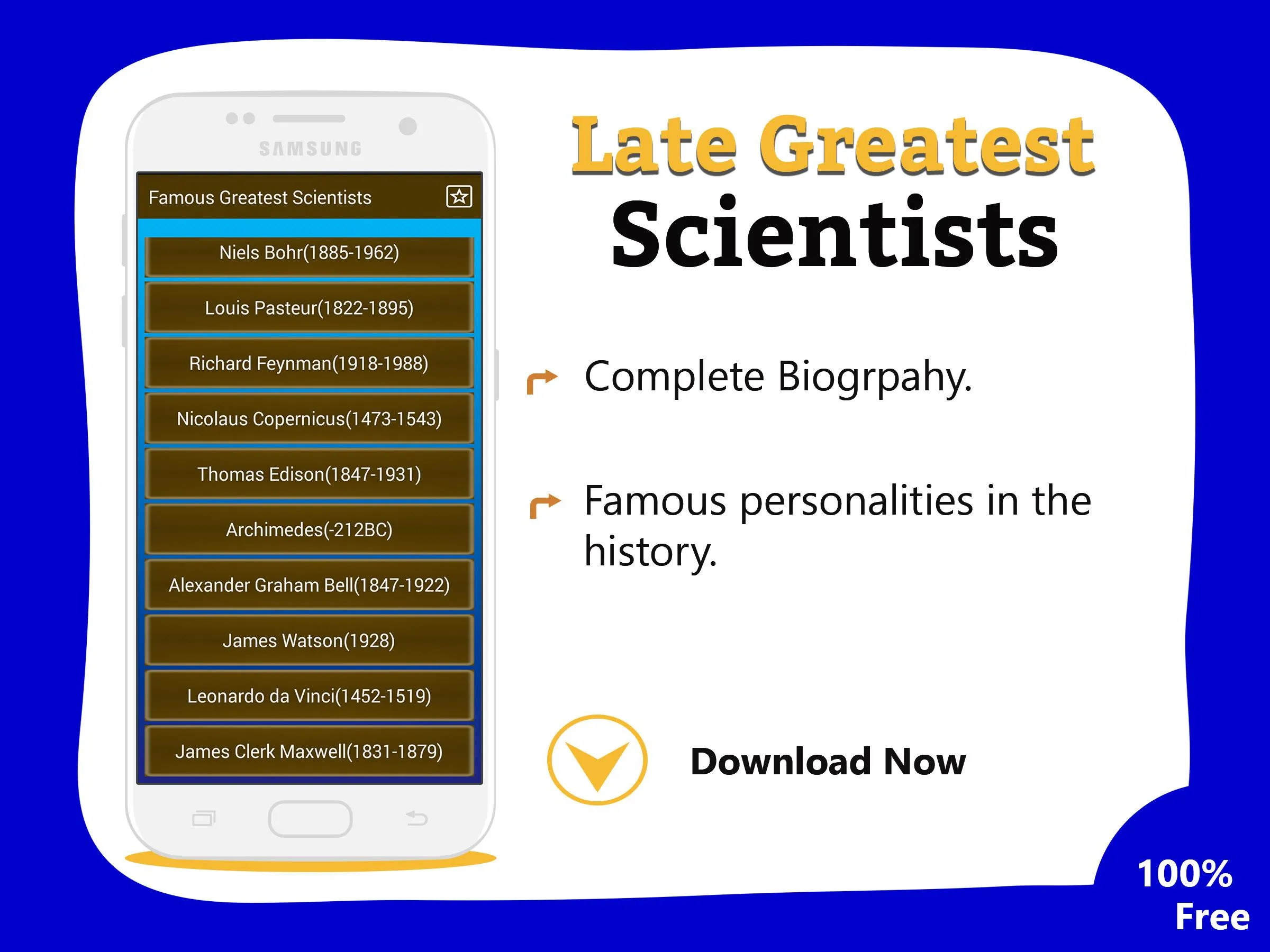 Biography of famous Scientists | Indus Appstore | Screenshot