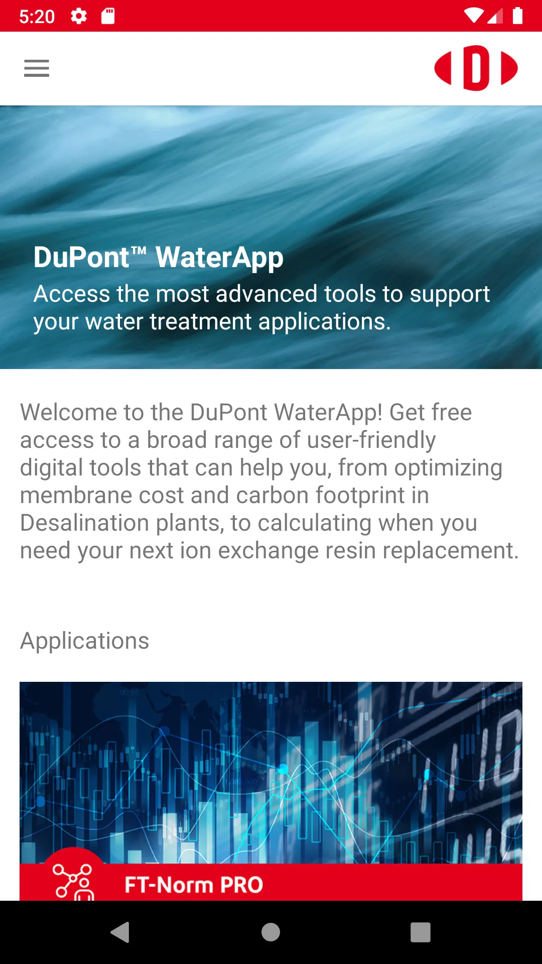 DuPont WaterApp | Indus Appstore | Screenshot