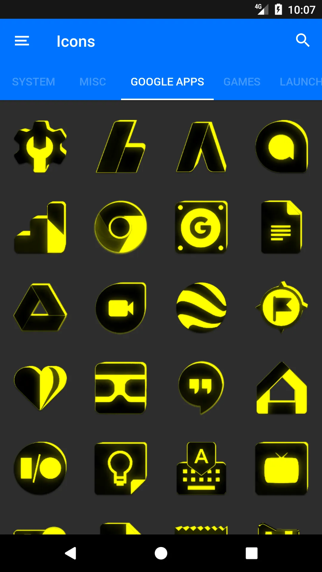 Flat Black and Yellow IconPack | Indus Appstore | Screenshot