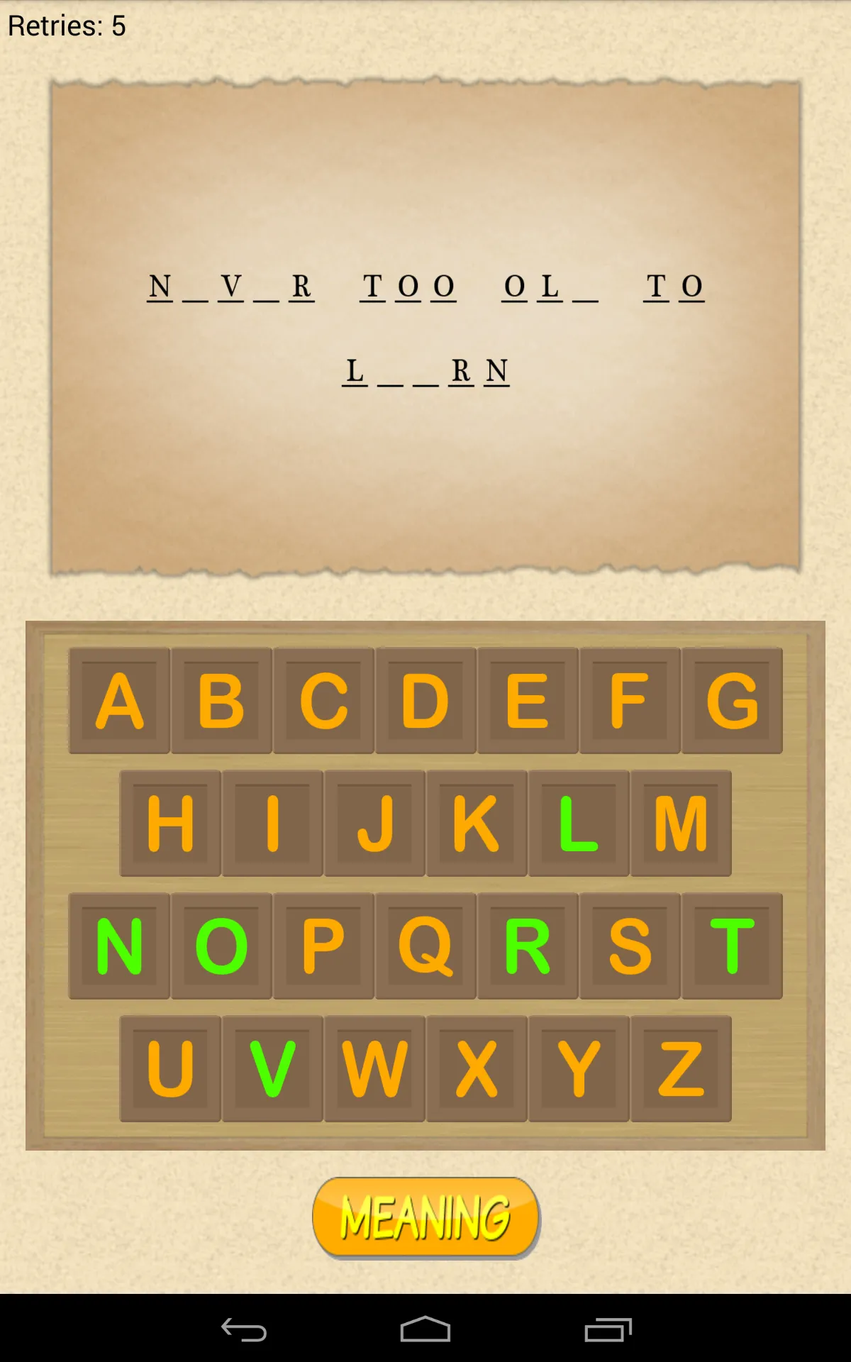 English Guess The Phrase | Indus Appstore | Screenshot