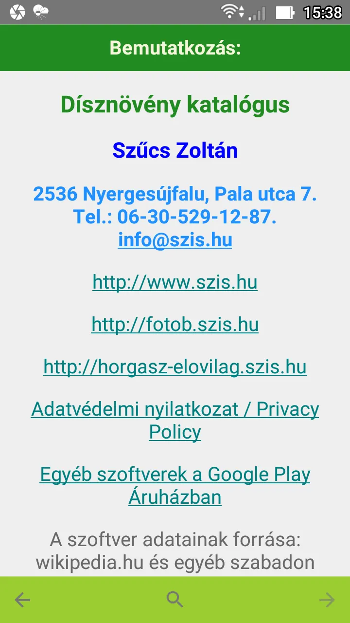 Dísznövény katalógus | Indus Appstore | Screenshot