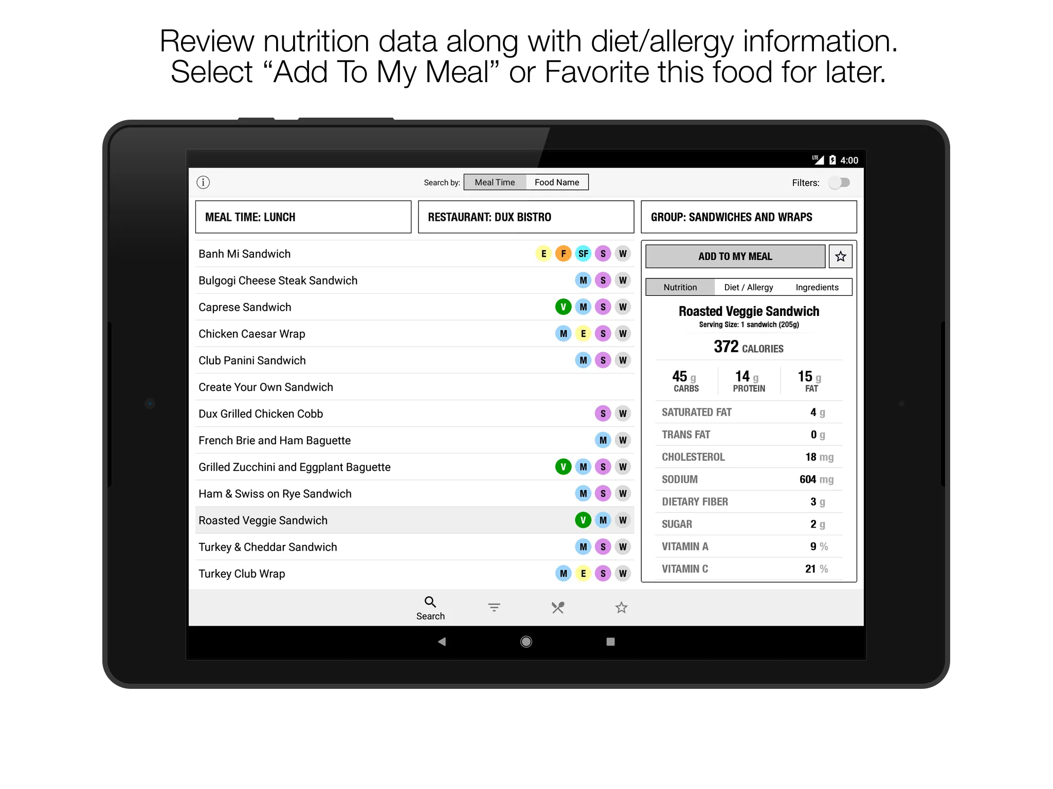 Nutrition - Univ. of Oregon | Indus Appstore | Screenshot