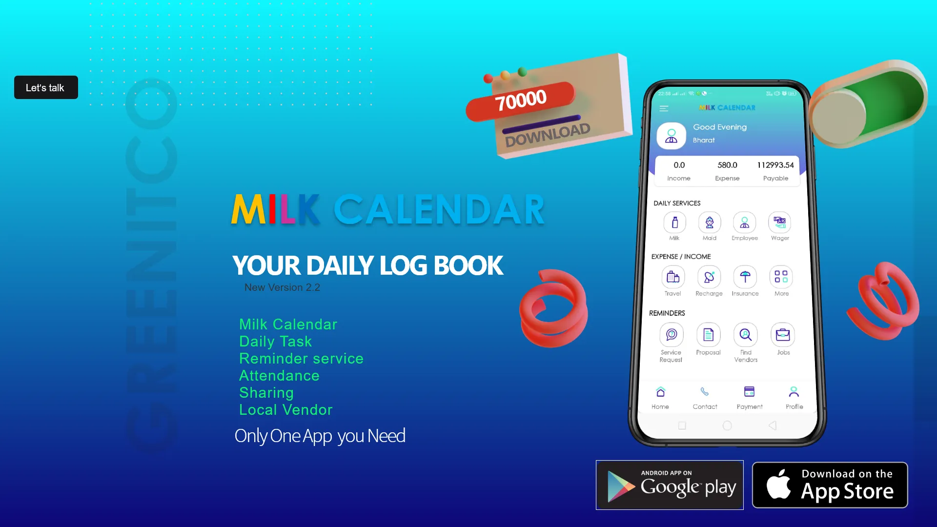 Milk Calendar | Indus Appstore | Screenshot