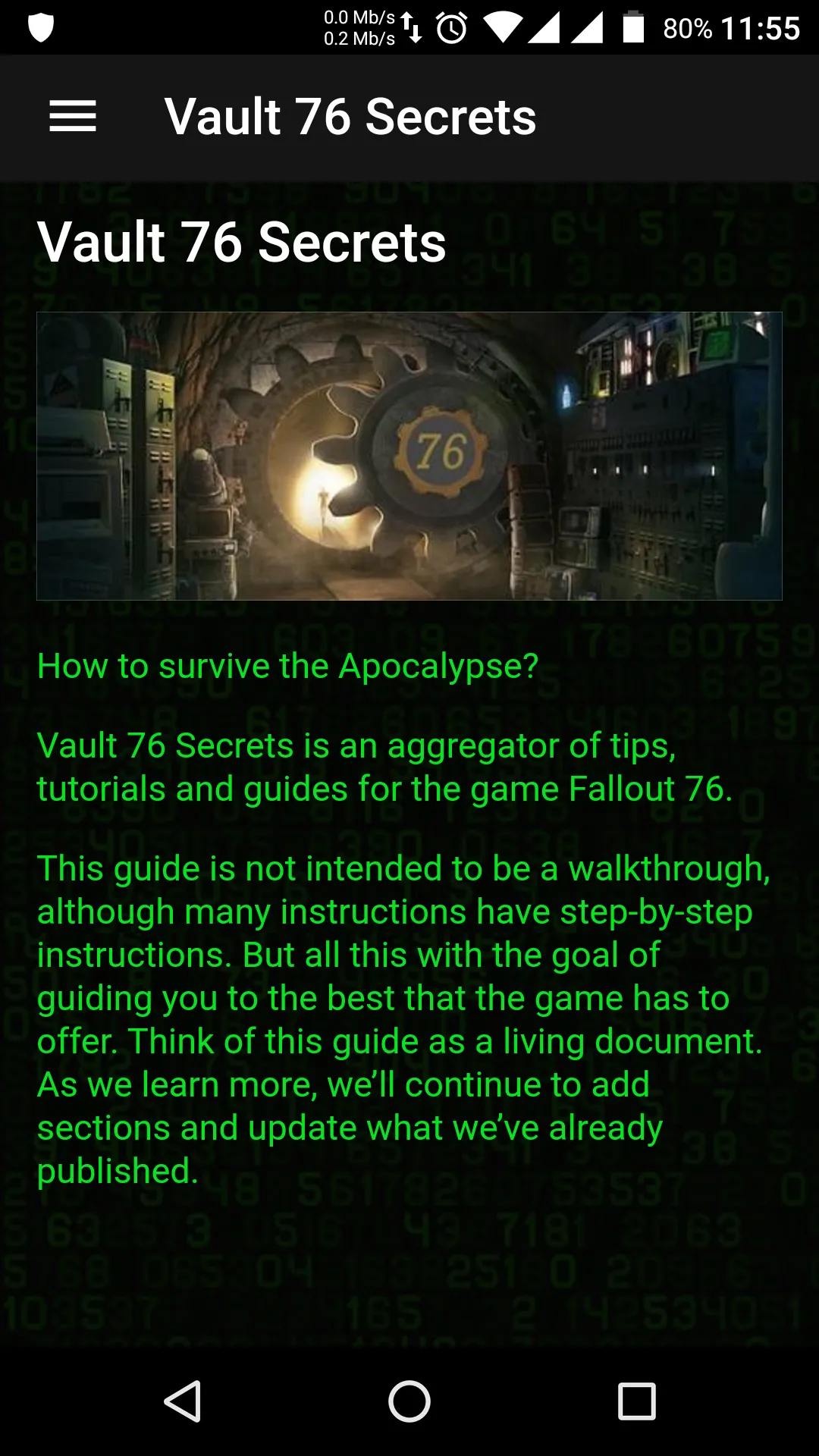 Vault 76 Secrets - Guide for G | Indus Appstore | Screenshot