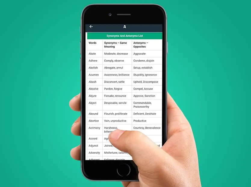 Synonyms And Antonyms List A-Z | Indus Appstore | Screenshot