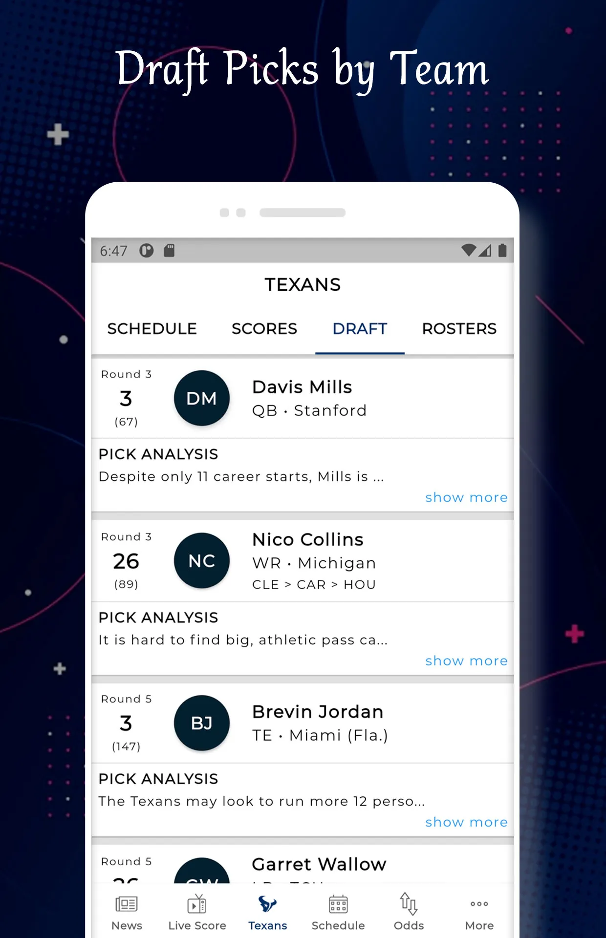 Texans - Football Live Score | Indus Appstore | Screenshot