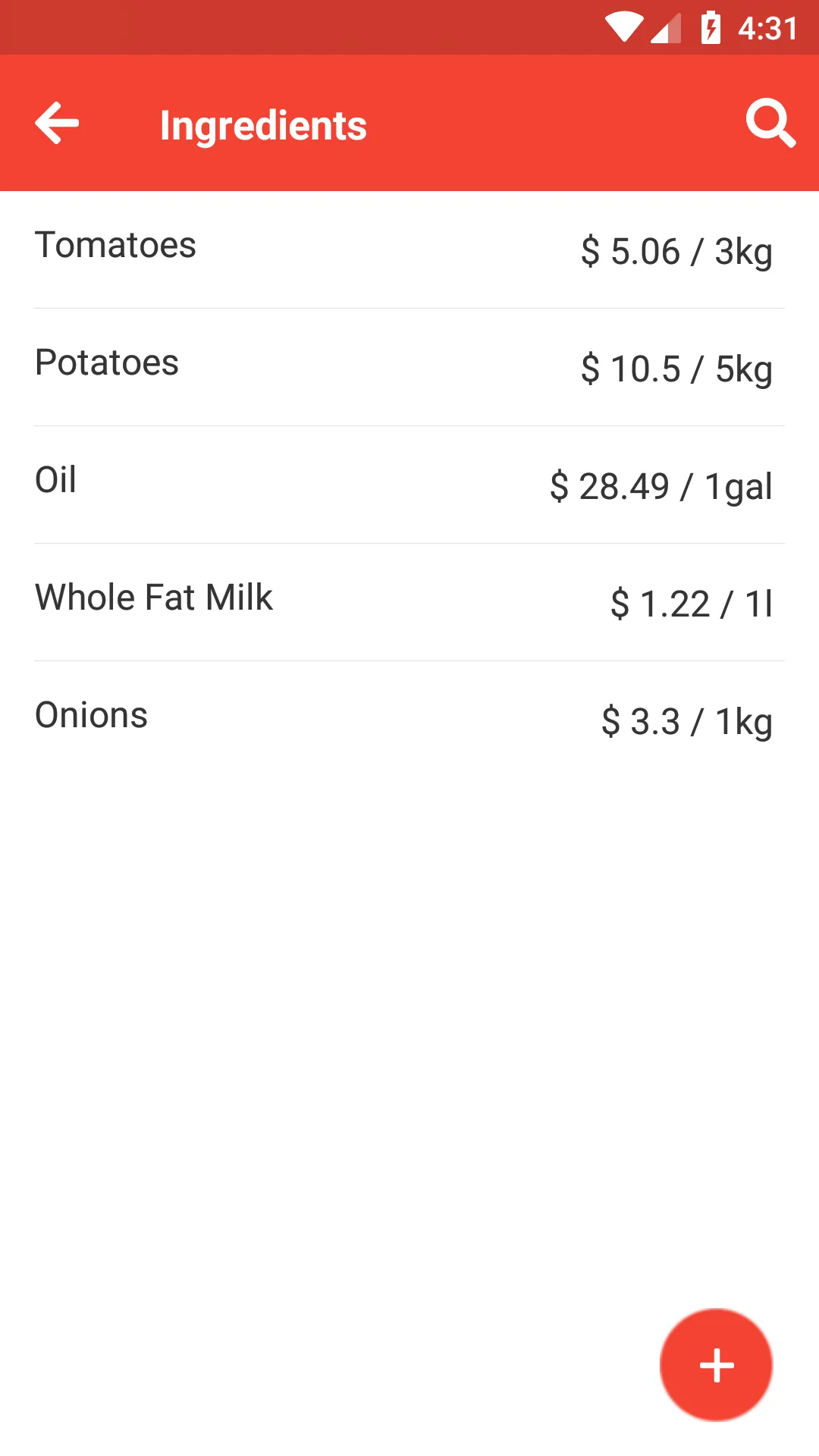 Food Cost Calculator | Indus Appstore | Screenshot