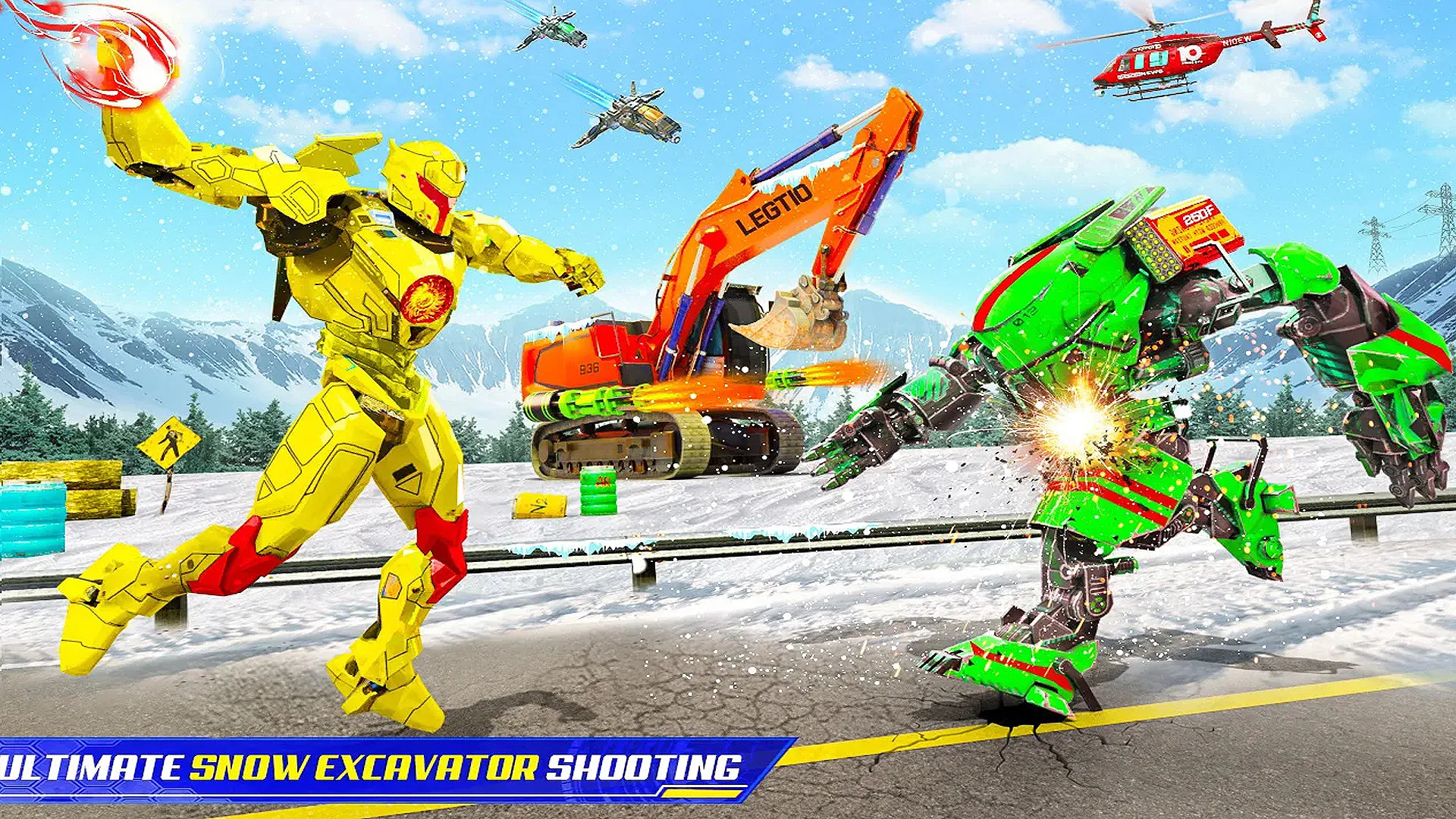 Snow Excavator Robot Car Games | Indus Appstore | Screenshot