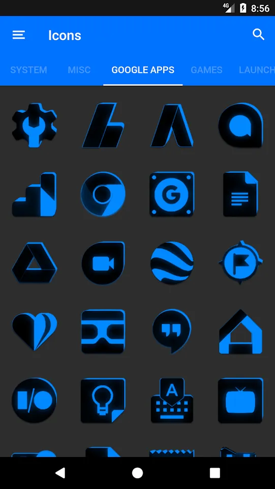 Flat Black and Blue Icon Pack | Indus Appstore | Screenshot