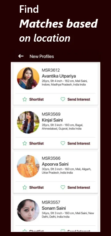 Mali Saini Rishtey Matrimony | Indus Appstore | Screenshot