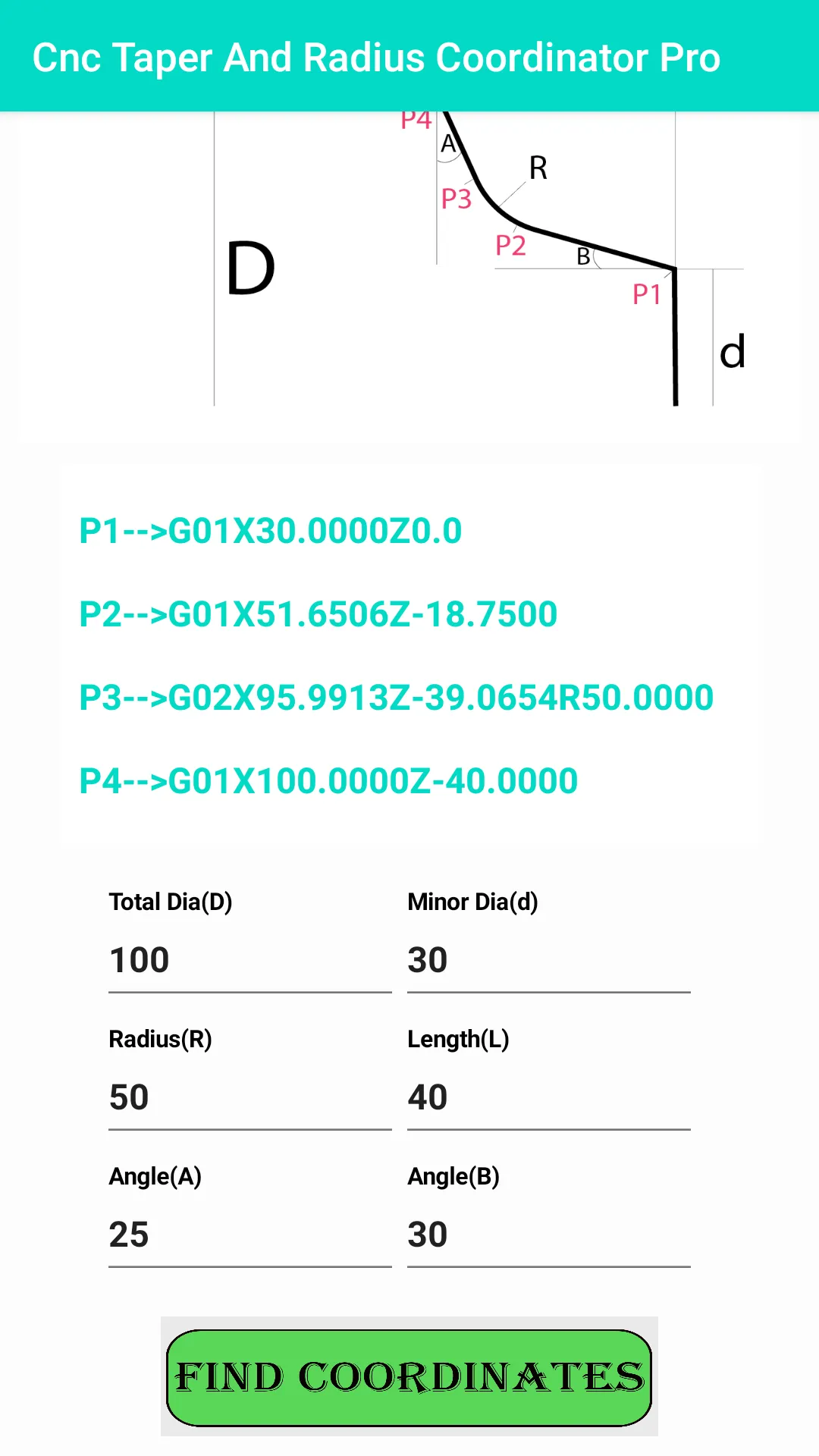 Cnc Taper & Radius Coordinator | Indus Appstore | Screenshot