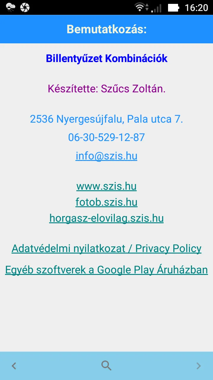 Számítógépes gyorsbillentyűk | Indus Appstore | Screenshot