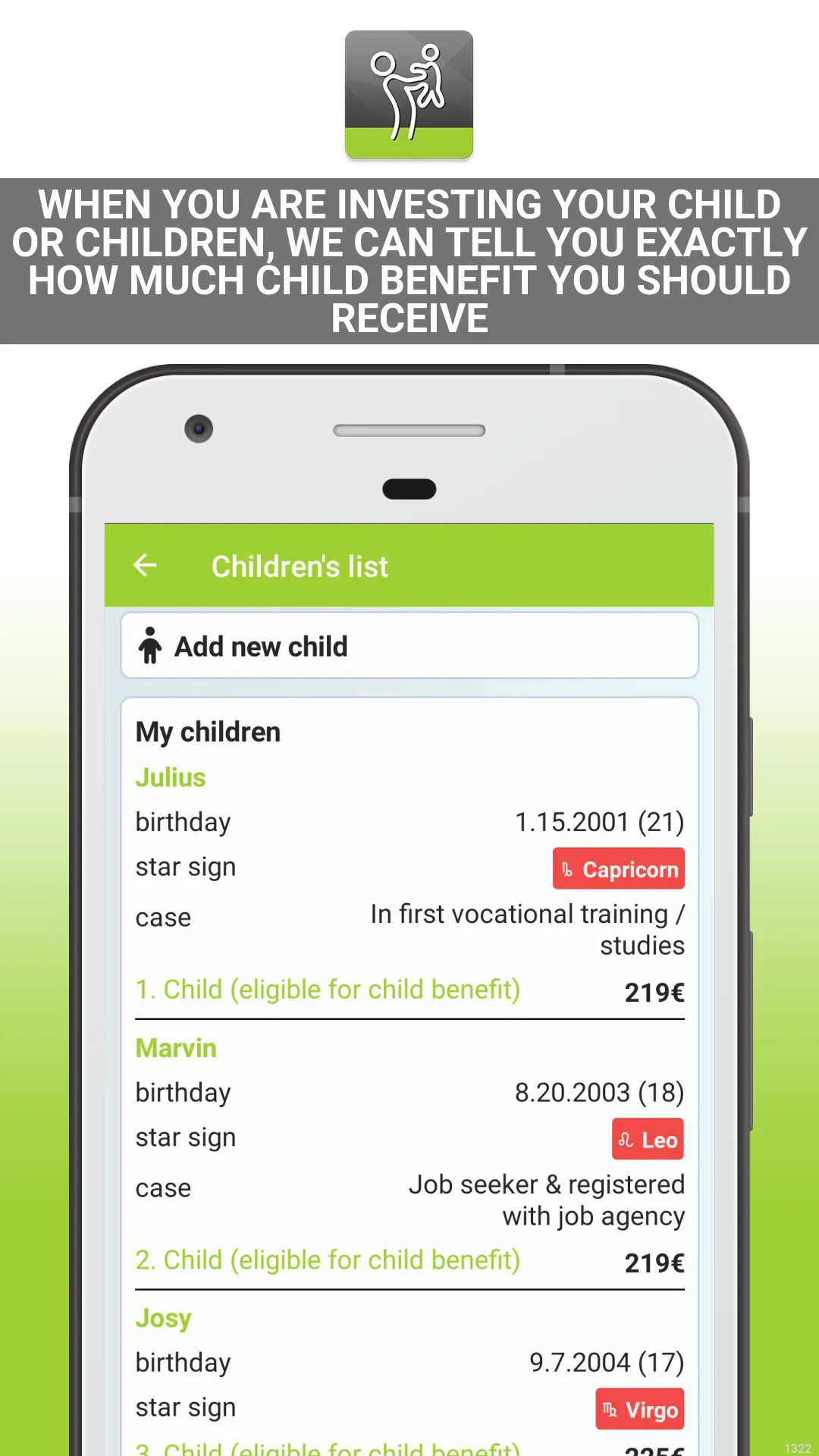 Child benefit - payment dates | Indus Appstore | Screenshot