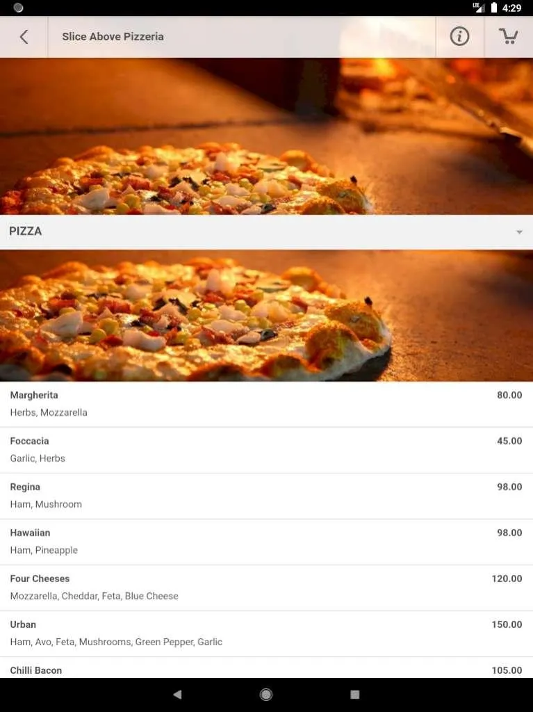 Slice Above Pizzeria | Indus Appstore | Screenshot