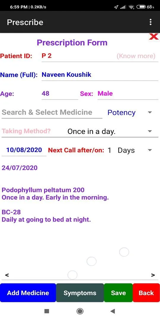 Homeopathy Patient Recorder | Indus Appstore | Screenshot