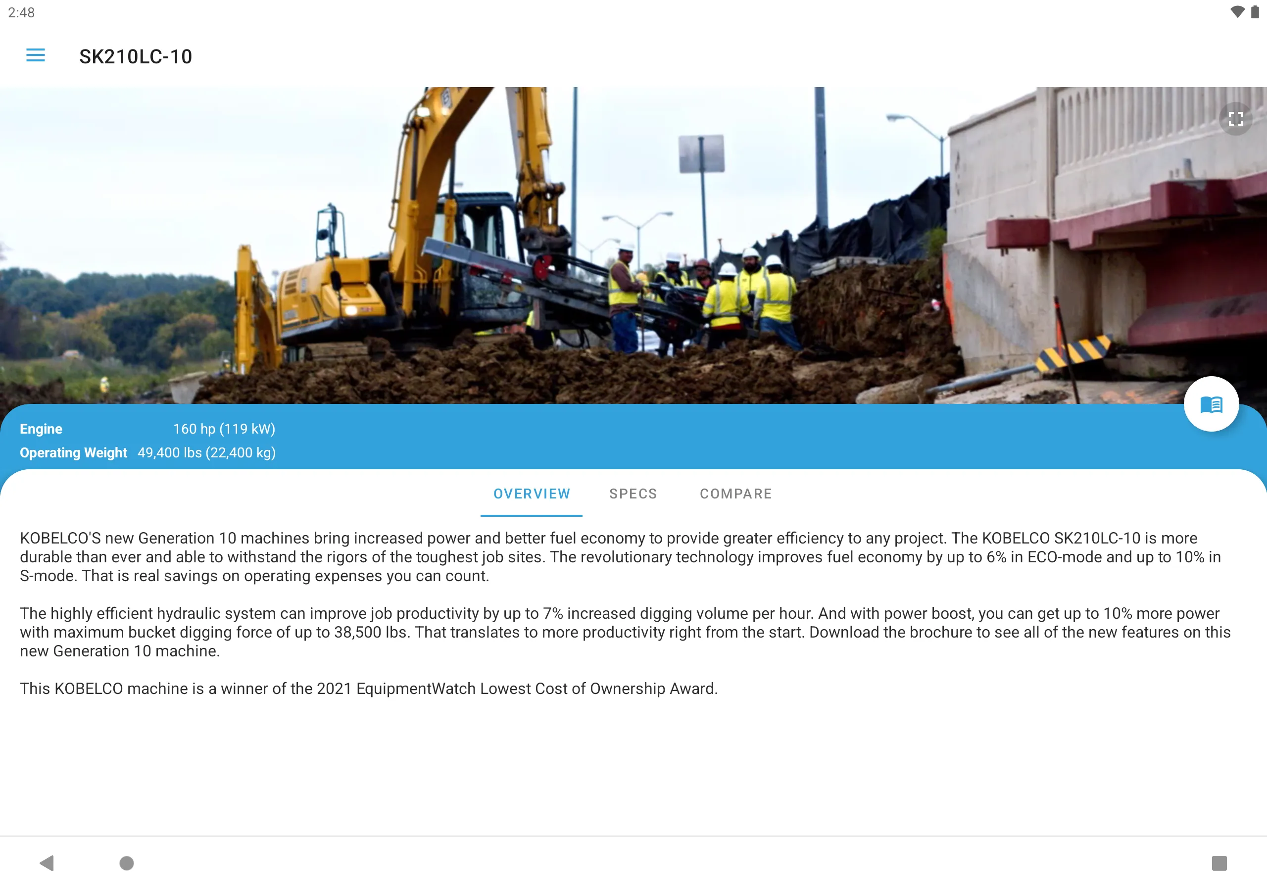 Kobelco Construction Machinery | Indus Appstore | Screenshot