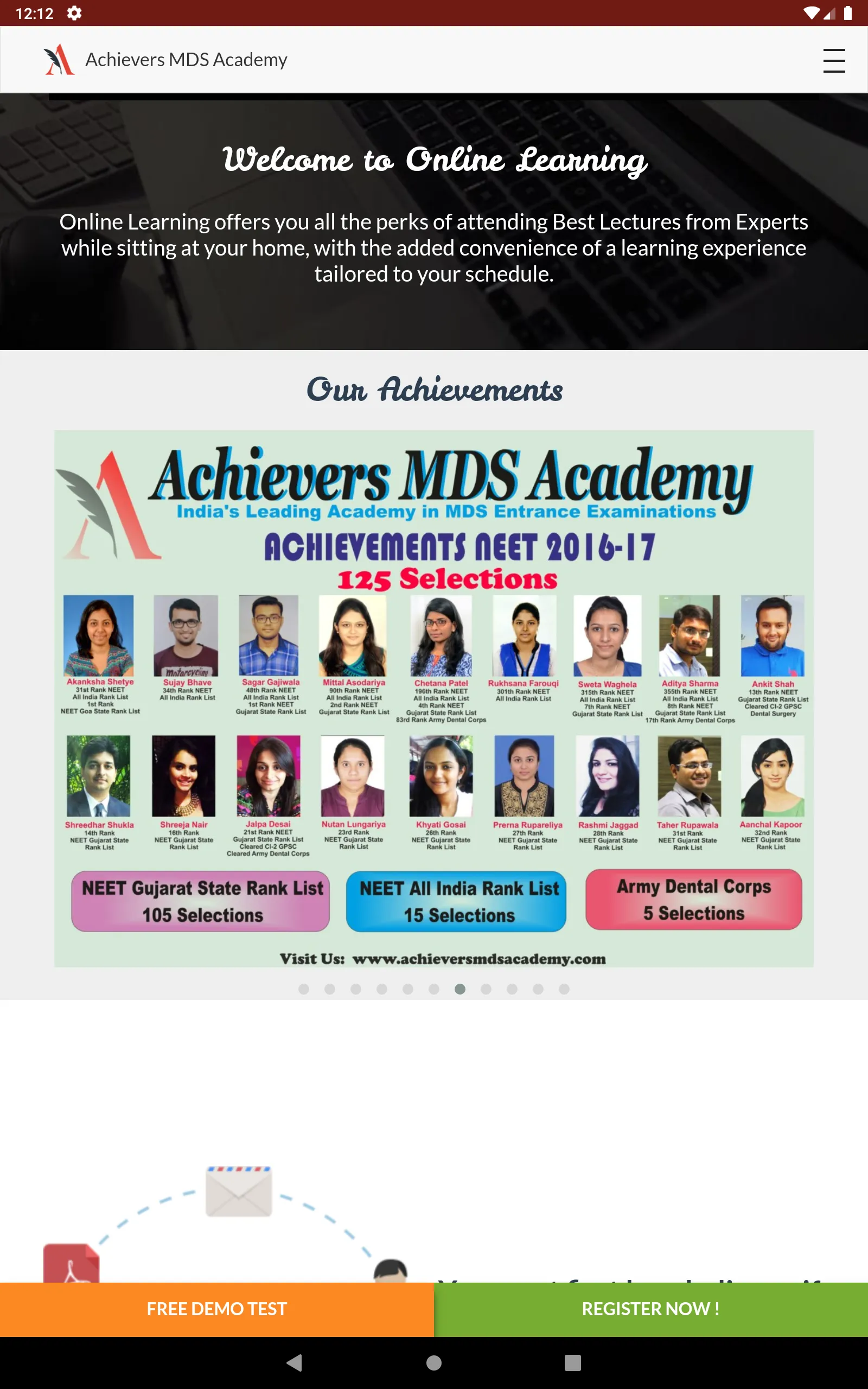 Achievers MDS Academy | Indus Appstore | Screenshot