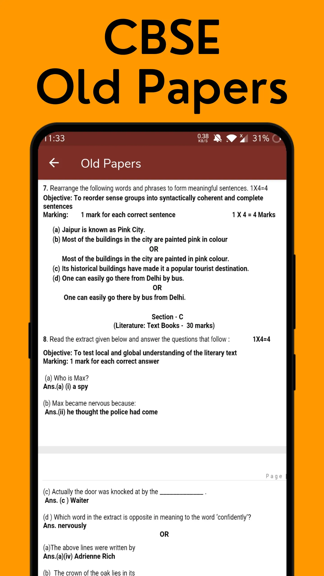 Class 10 English Solutions ++ | Indus Appstore | Screenshot