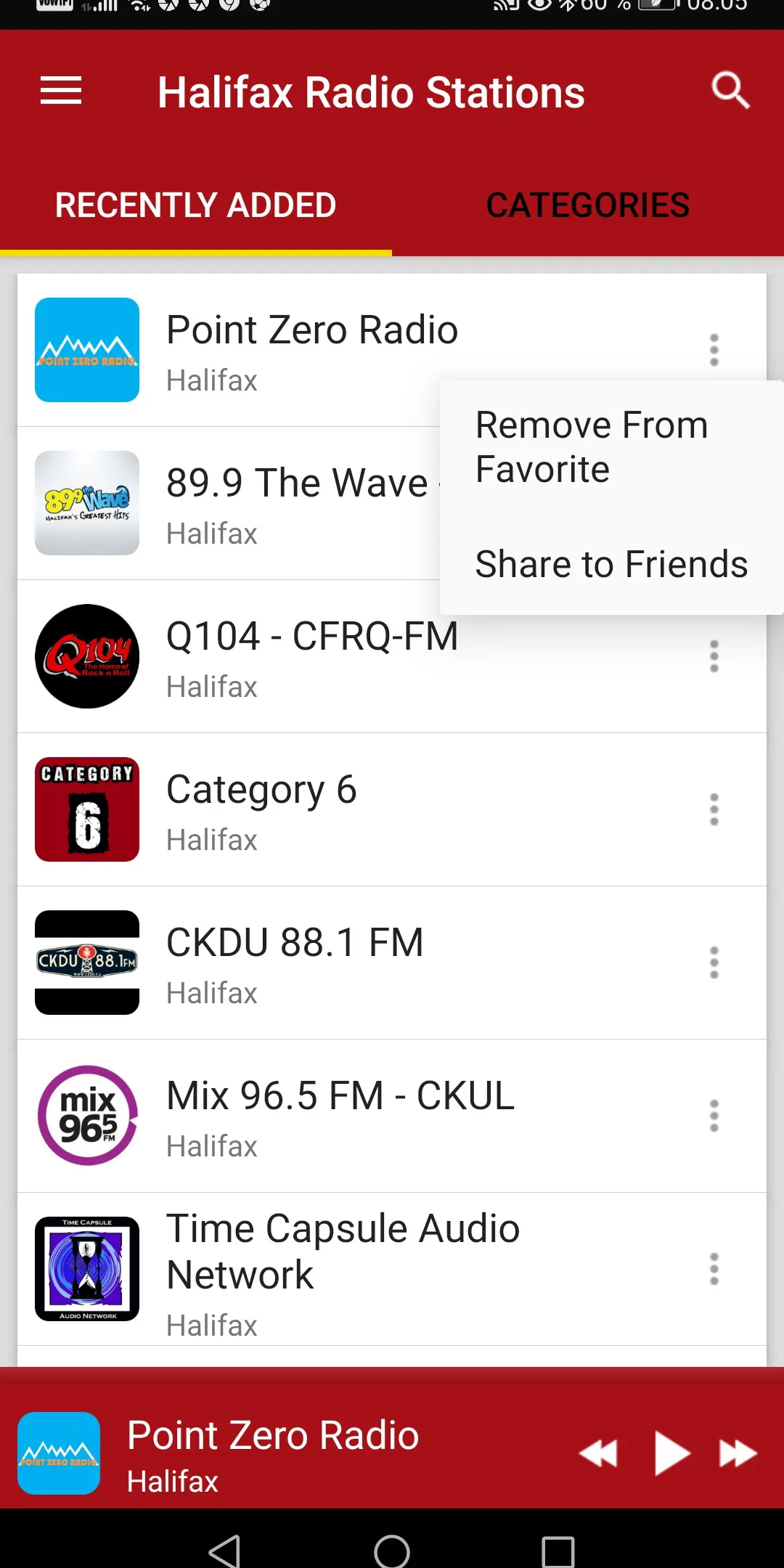 Halifax Radio Stations, Canada | Indus Appstore | Screenshot