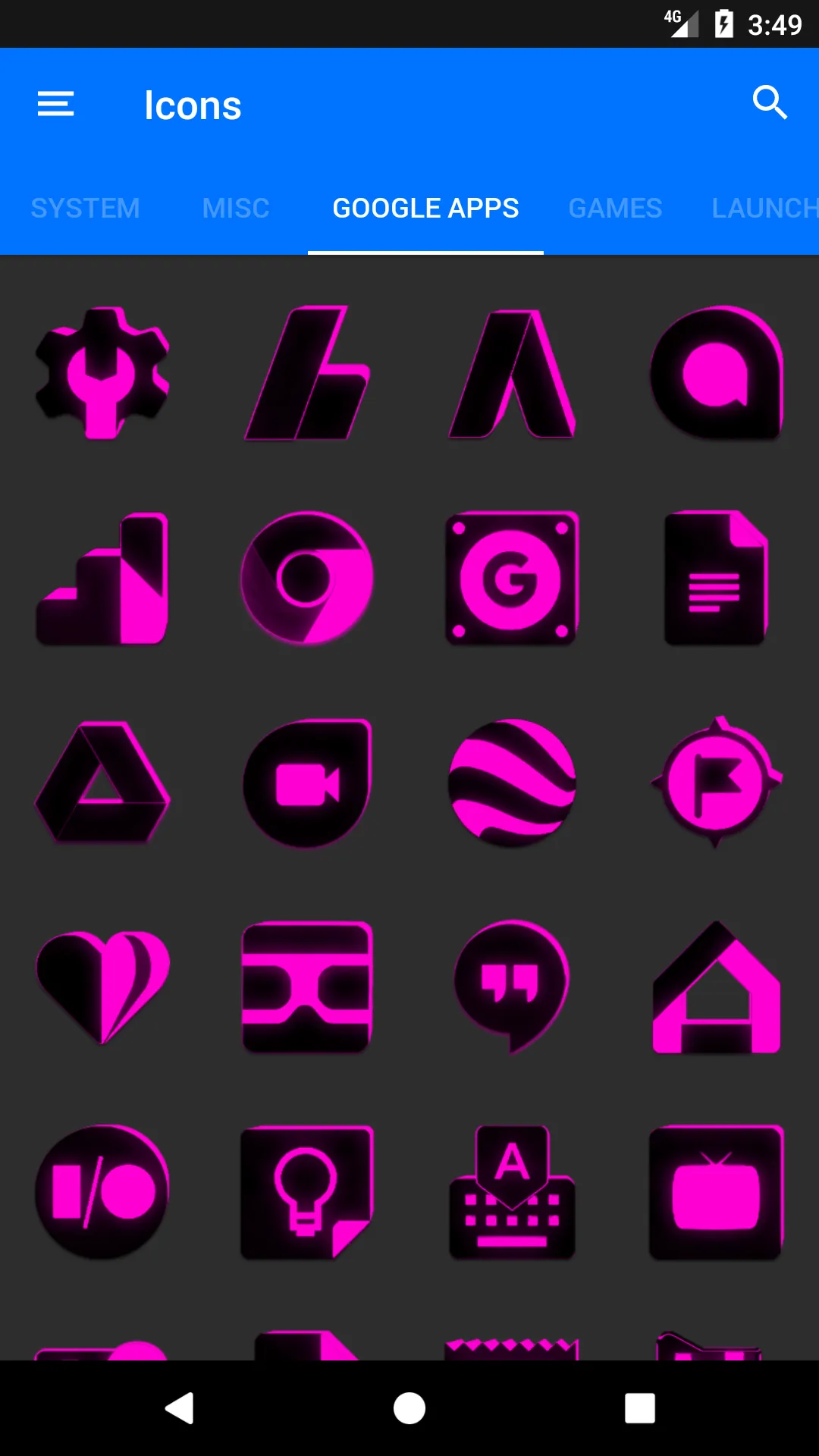 Flat Black and Pink Icon Pack | Indus Appstore | Screenshot